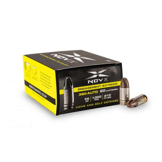NovX Engagement Extreme Lead-Free Handgun Ammunition .380 Auto 56 gr 1300 fps 20/ct