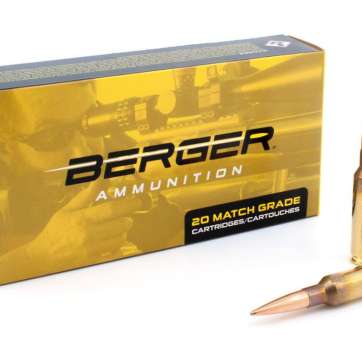 Berger Target Rigfle Ammunition 6.5 Creedmoor 144 gr LRHT 2830 fps 20/ct