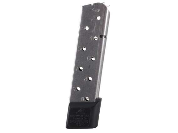 Chip McCormick Power Mag Plus Colt 1911 Handgun Magazine .45 ACP Stainless Steel 10/rd