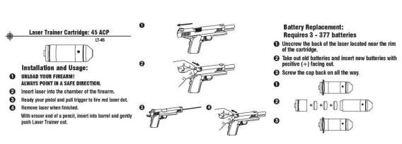 LaserLyte Laser Trainer Pistol Cartridge .45 ACP (LT-45)