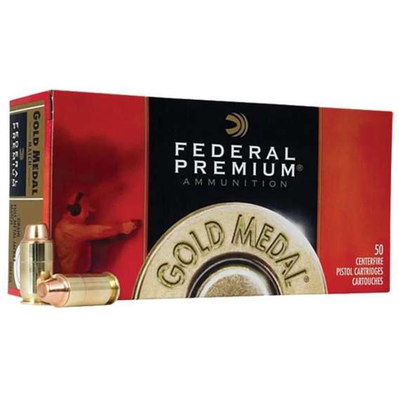 Federal Premium Gold Medal Handgun Ammunition .45 ACP 230 gr FMJ 860 fps 50/box