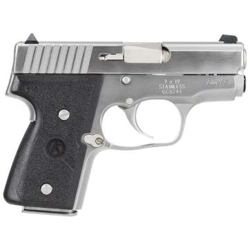 Kahr Arms MK9 Elite Handgun 9mm Luger 6rd (2) & 7rd (1) Magazines 3" Barrel Silver wil Black Checkered Grip CA Compliant