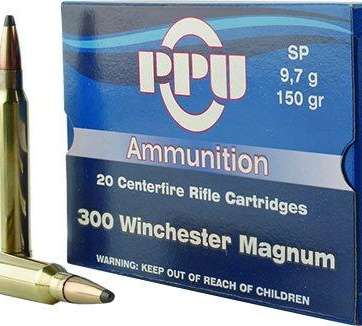 PPU Rifle Ammunition .300 Win Magnum 150 gr SP 3250 fps 20/ct