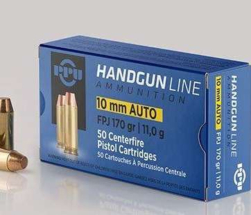 PPU Handgun Ammunition 10mm Auto 170 gr FPJ 1115 fps 50/ct