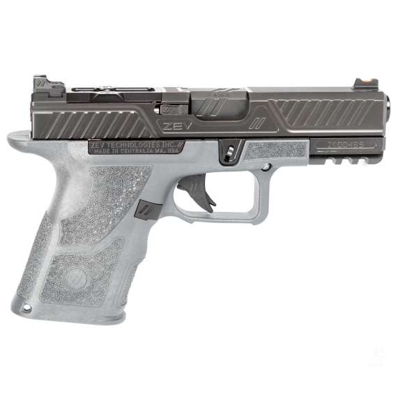 Zev Technologies OZ9C Combat Pistol 9mm Luger 15rd Magazines 4" Black Barrel Grey Compact Grip