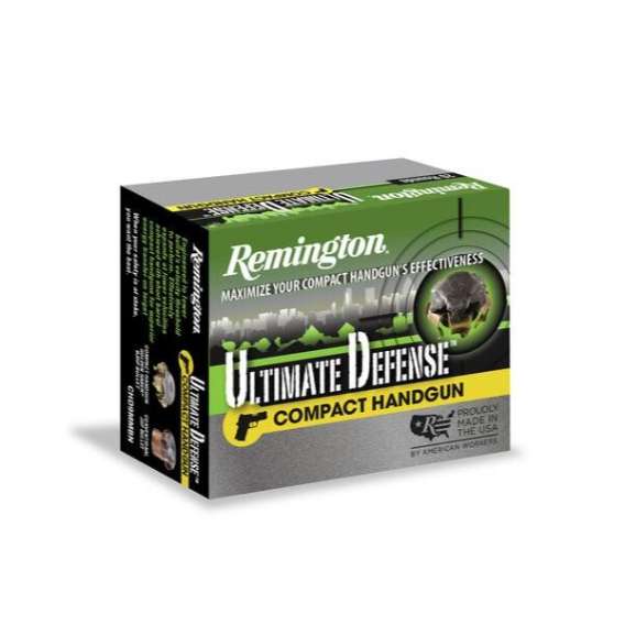 Remington Ultimate Defense Compact Handgun Ammunition 9mm Luger 124 gr BJHP 1020 fps 20/ct