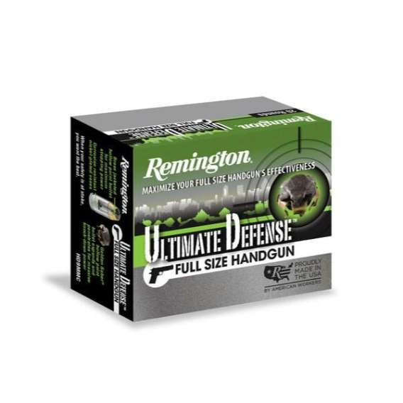 Remington Ultimate Defense Full Sized Handgun Ammunition .45 ACP 185 gr BJHP 1015 fps 20/ct