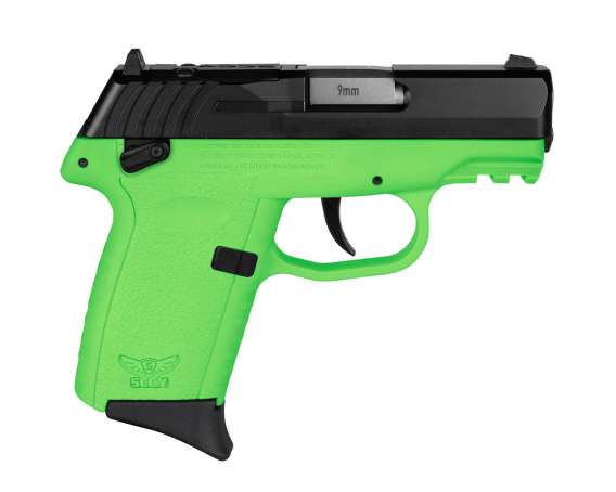 SCCY CPX-1 RDR Handgun 9mm Luger 10rd Magazine 3.1" Barrel External Safety Only Black Slide/Lime Green Frame