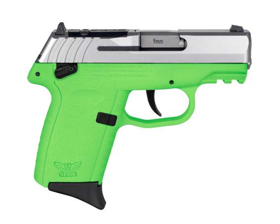 SCCY CPX-1 RDR Handgun 9mm Luger 10rd Magazine 3.1" Barrel External Safety Only Stainless Slide/Lime Green Frame