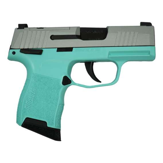 Sig Sauer "Silver Slide/Tiffany Frame" P365 Optic Ready Handgun 9mm Luger 10rd Magazines(2) 3.1" Barrel X-RAY 3 Sights Manuel Safety
