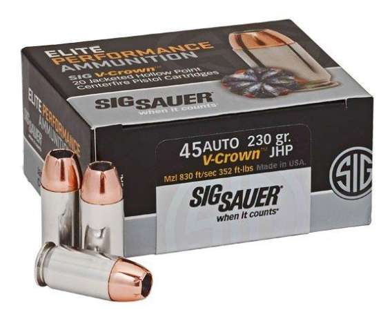 AMMO 45ACP 230GR ELITE V CROWN JHP BOX/50