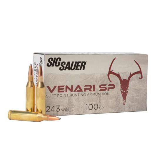 Sig Sauer Venari SP Rifle Ammunition .243 Win 100gr SP 2960 fps 20/ct
