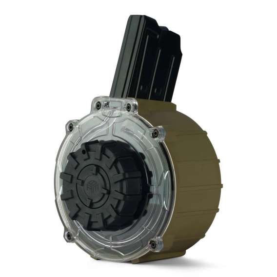 Armsco Shotgun Drum Magazine 20/rd FDE with Black Parts