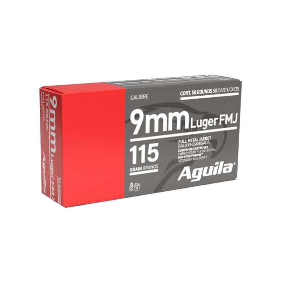 Aguila Handgun Ammuntion 9mm Luger 115 gr FMJ 1150 fps  50/ct