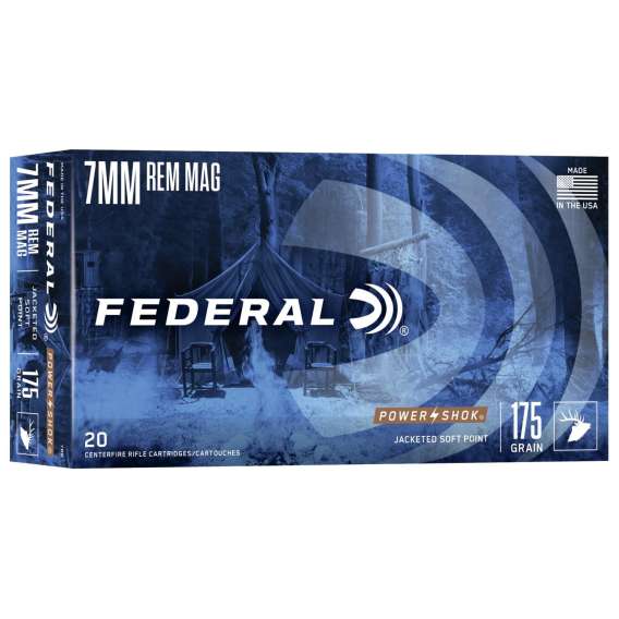 Federal Power-Shok Rifle Ammunition 7mm Rem Mag 175 gr SP 2860 fps - 20/box