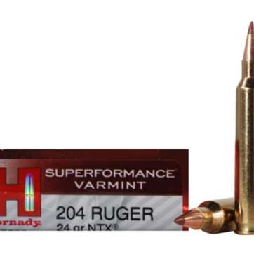 Hornady Varmint Express Rifle Ammunition .204 Ruger 24 gr NTX 4400 fps - 20/box
