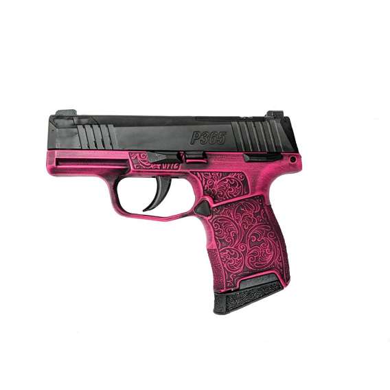 Sig Sauer P365 Exclusive "Pink Filigree" Handgun 9mm Luger 10rd Magazine 3.1" Barrel Manual Safety X-RAY 3 Sights Optic Ready