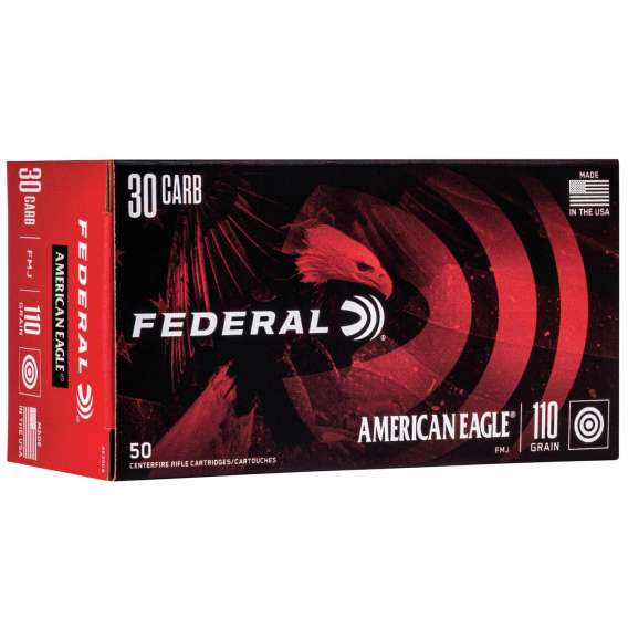 Federal American Eagle Rifle Ammunition .30 Carbine 110 gr FMJ 1990 fps - 20/ct