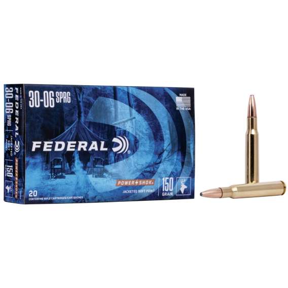 Federal Power-Shok Rifle Ammunition .30-06 Sprg 150 gr SP 2910 fps - 20/box