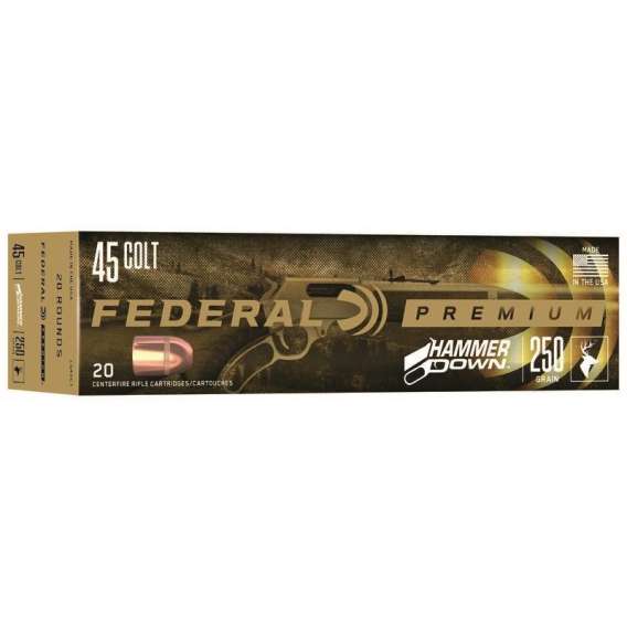 Federal Hammer Down Rifle Ammunition .45 Colt  250 gr SP 1400 fps 20/ct