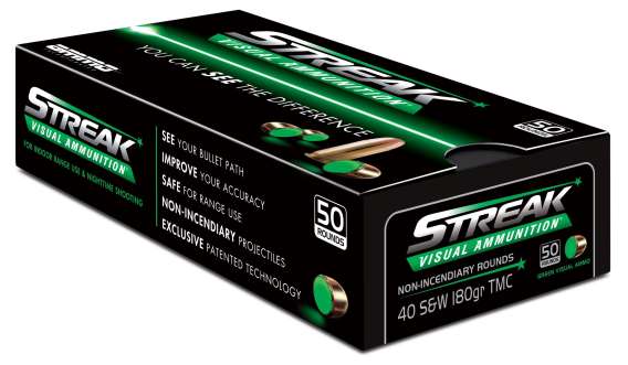 Ammo Inc STREAK Target .40 S&W Handgun Ammo - 180 Grain | TMC | Green | 50rd Box
