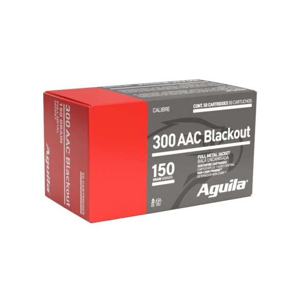 Aguila Rifle Ammunition .300 AAC Blackout 150 gr FMJ 1900 fps 50/ct