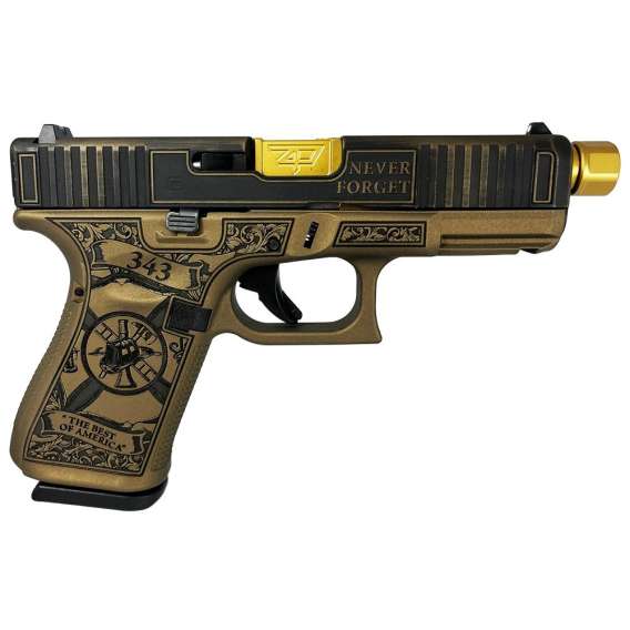 Glock 19 Gen 5 Custom "9/11 Tribute" Handgun 9mm Luger 15rd Magazines (3) 4.6" Threaded Barrel Austria