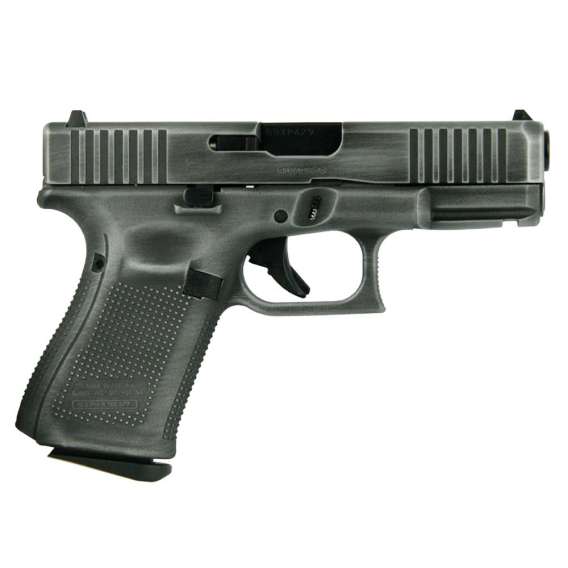 Glock 19 Gen 5 Custom "Distressed Crushed Silver Slide" Handgun 9mm Luger 15/rd Magazines (3) 4.02" Barrel Austria