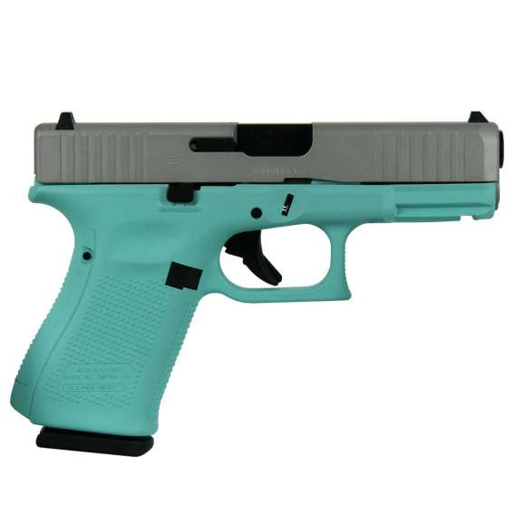 Glock 19 Gen 5 Custom "Tiffany Frame Crushed Silver Slide" Handgun 9mm Luger 15/rd Magazines (3) 4.02" Barrel Austria