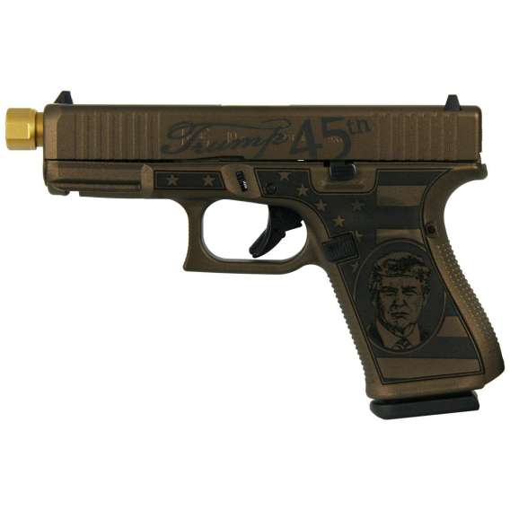 Glock 19 Gen 5 Custom "Trump" Compact Handgun 9mm Luger 15rd Magazines (3) 4.6" Threaded Barrel Austria