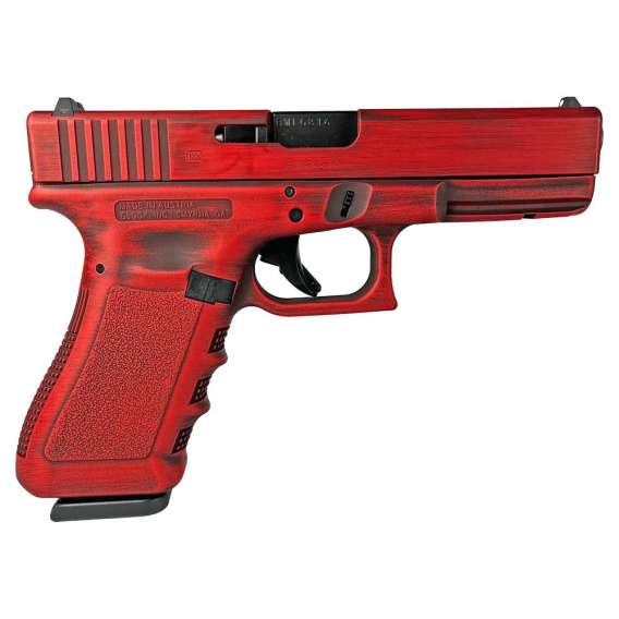 Glock 17 Gen 3 Custom "Destressed Red" Handgun 9mm Luger 17/rd Magazines (2) 4.49" Barrel Austria