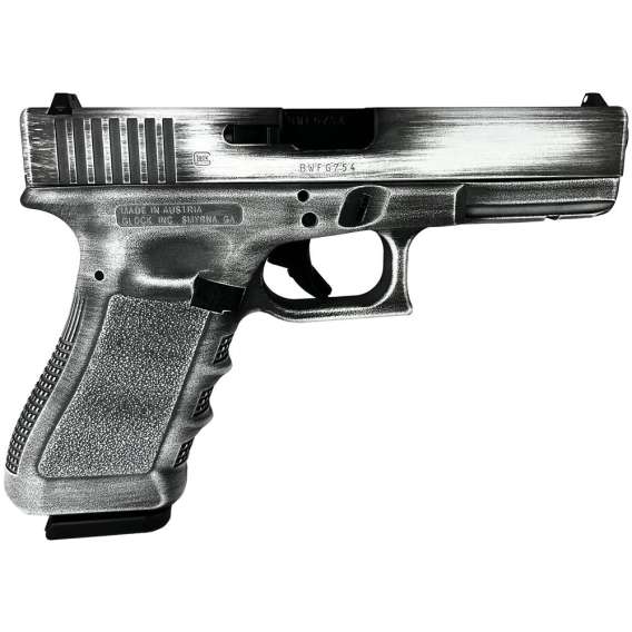 Glock 17 Gen 3 Custom "Destressed White" Handgun 9mm Luger 17/rd Magazines (2) 4.49" Barrel Austria