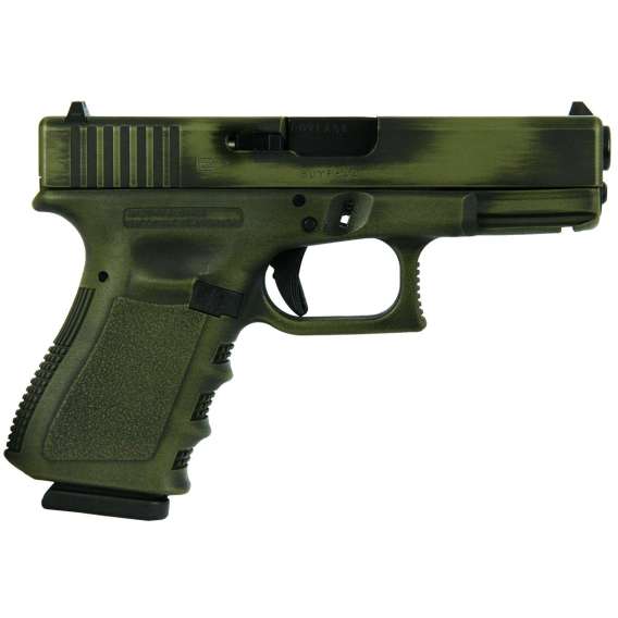 Glock 19 Gen 3 Custom "Bazooka Green Distressed" Handgun 9mm Luger 15/rd Magazines (2) 4" Barrel Austria