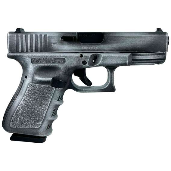 Glock 19 Gen 3 Custom "Crushed Silver Distressed" Compact Handgun 9mm Luger 15/rd Magazines (2) 4" Barrel USA
