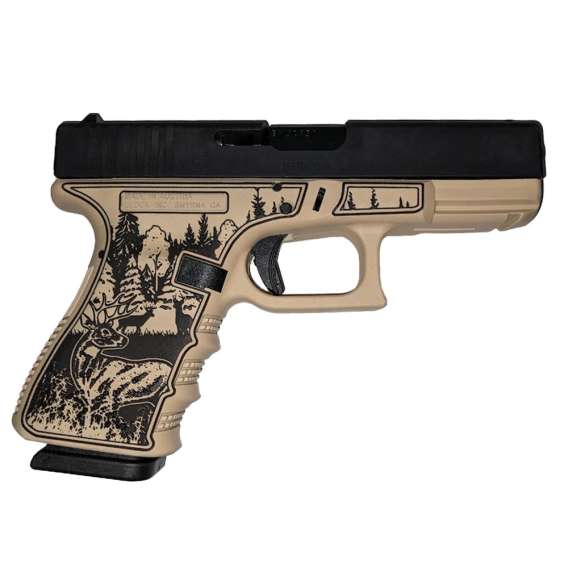 Glock 19 Gen 3 Custom "Deer Hunter" Sand Handgun 9mm Luger 15rd Magazines (2) 4.02" Barrel Austria Made