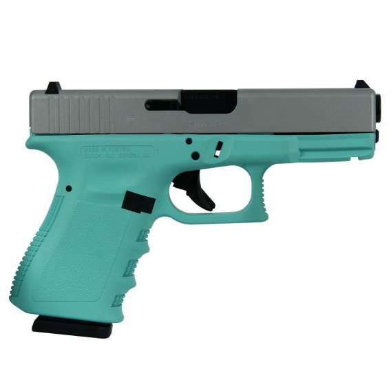 Glock 19 Gen 3 Custom "Tiffany Grip with Crushed Silver Slide" Handgun 9mm Luger 15/rd Magazines 4.02" Barrel Austria