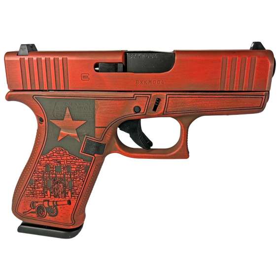 Glock 43x Custom "Texas Orange" Subcompact Handgun 9mm Luger 10rd Magazines (2) 3.41" Barrel Austria