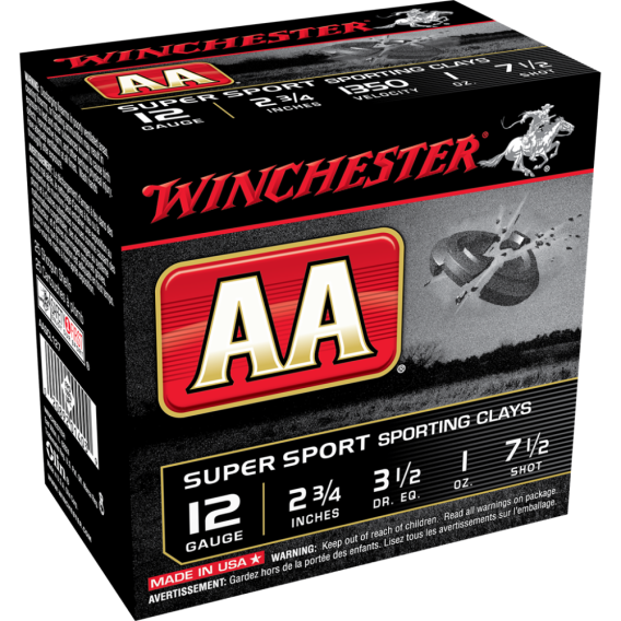 Winchester AA Super Sport 12 ga 2-3/4" 3-1/2 dr 1 oz #7.5 1300 fps - 25/ct