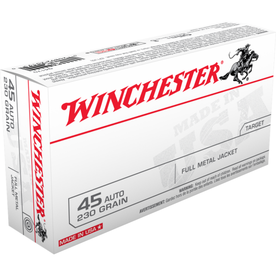 Winchester USA Handgun Ammunition .45 ACP 230 gr FMJ  50/ct