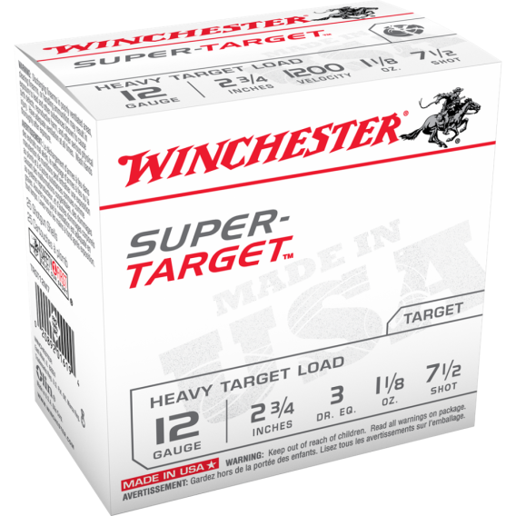 Winchester Super-Target Shotshells 12 ga 2-3/4" 1-1/8 oz 1200 fps #7.5 25/ct