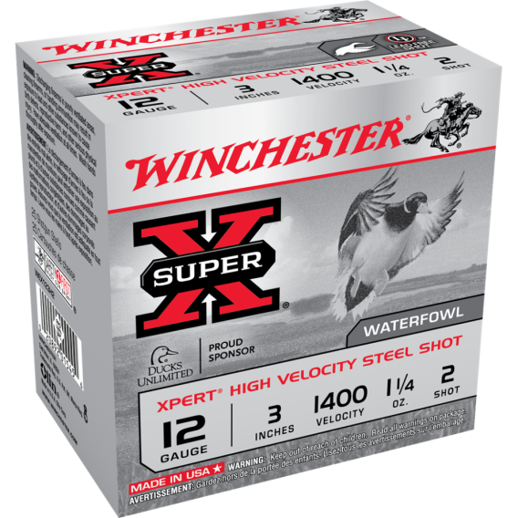 Winchester Xpert High-Velocity Steel Shotshells 12 ga 3" 1-1/4 oz 1400 fps #2 25/ct