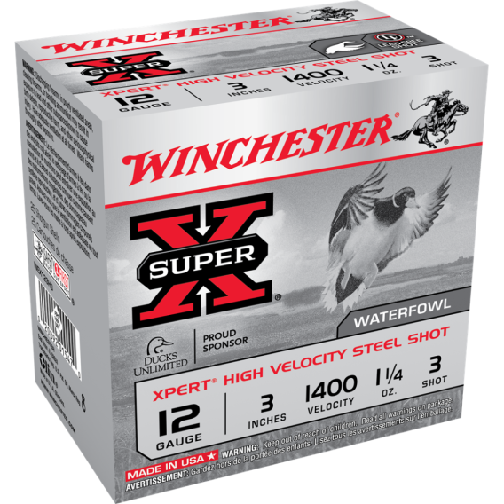 Winchester Xpert High-Velocity Steel Shotshells 12 ga 3" 1-1/4 oz 1400 fps #3 25/ct