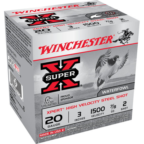 Winchester Xpert High-Velocity Steel Shotshells 20 ga 3" 7/8 oz 1500 fps #2 25/ct