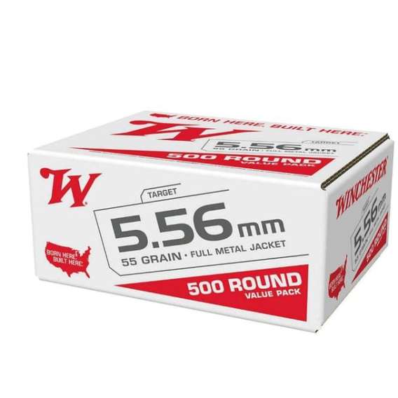 Winchester USA Lake City M193 Rifle Ammunition 5.56mm 55 gr. FMJ 3240 fps 500/ct (Bulk Box)