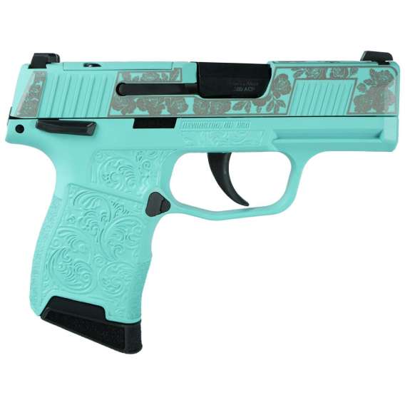 Sig Sauer Exclusive "Tiffany and Roses" P365-380 Handgun 380 Auto 10rd Magazine 3.1" Barrel Black Manual Safety
