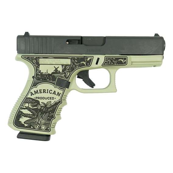 Glock 19 Gen 3 "American Made- Farm" Handgun 9mm Luger 15rd Magazines(2) 4" Barrel Verde Finish Austria Made