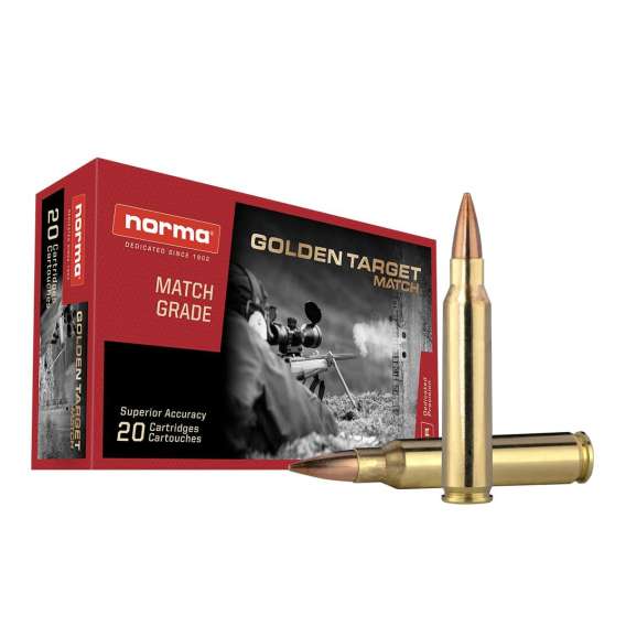Norma Golden Target Match Rifle Ammunition .223 Rem 143gr BTHP 1379 fps 20/ct