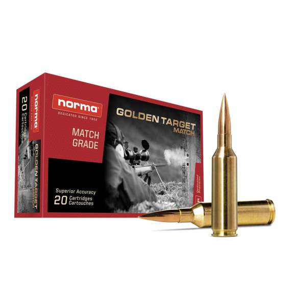 Norma Golden Target Match Rifle Ammunition 6.5 PRC 143gr BTHP 2831 fps 20/ct