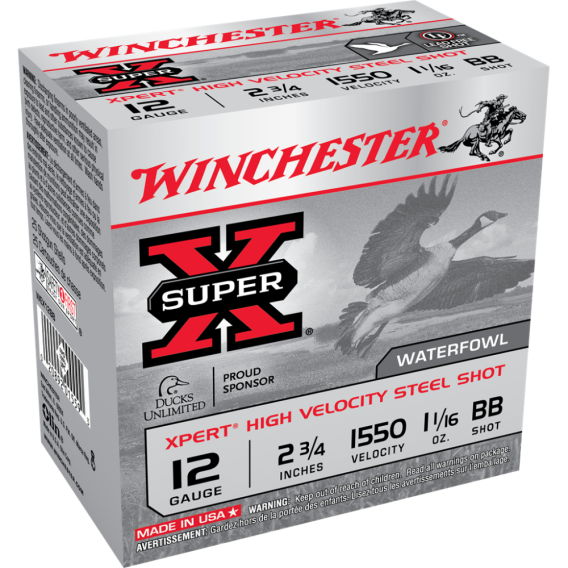 Winchester Xpert High Velocity Steel Shotshells 12 ga 2-3/4" 1-1/16 oz 1550 fps #BB 25/ct