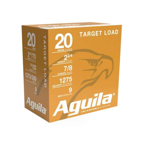 Aguila Target Shotshells 20 ga 2-3/4" 7/8oz 1275 fps #9 25/ct